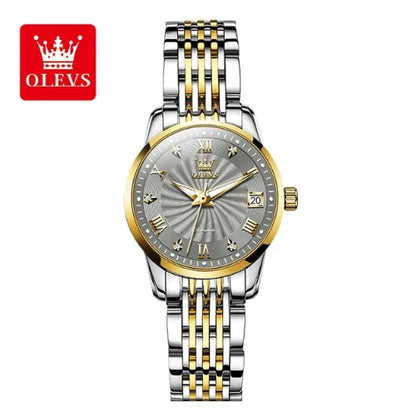 High-quality silver gold automatic watch with durable case and luxury appeal.