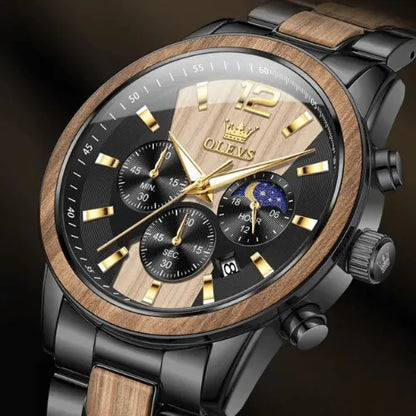 Elegant men’s wristwatch featuring chronograph and full calendar.